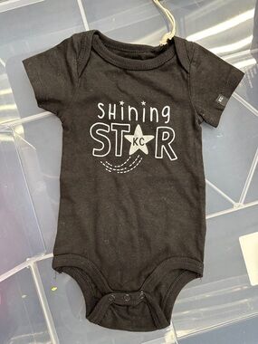 Kenneth Cole Baby Black "Shining Star" One-Piece Bodysuit